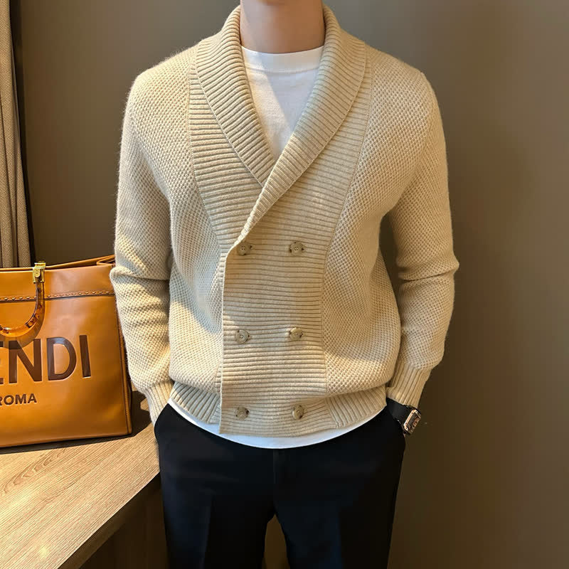 Men's Solid Color British Style Business Knit Jacket