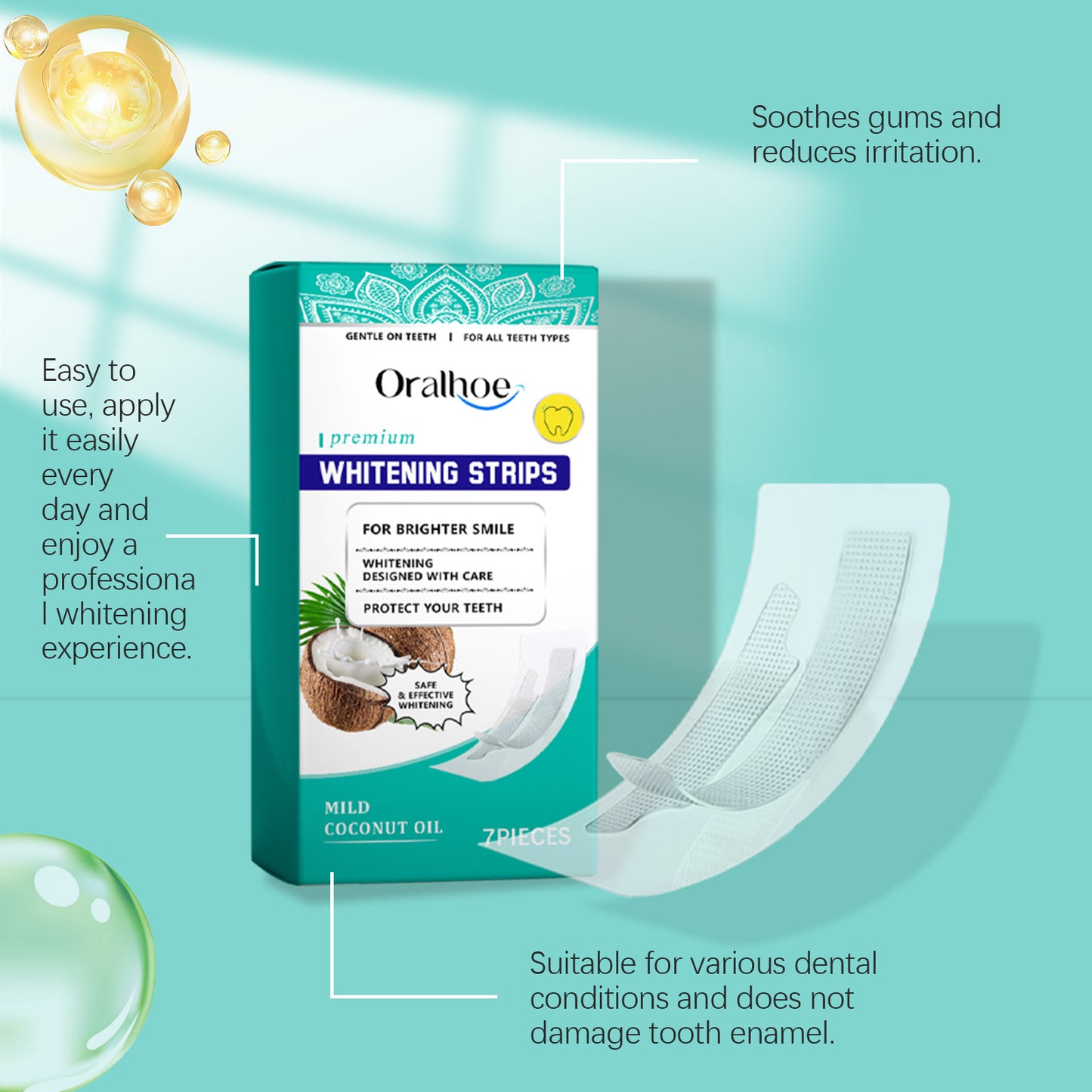 Dental Care Teeth Whitening Strips Clean Yellow Remove Tea And Coffee Stains And Brighten Your Teeth