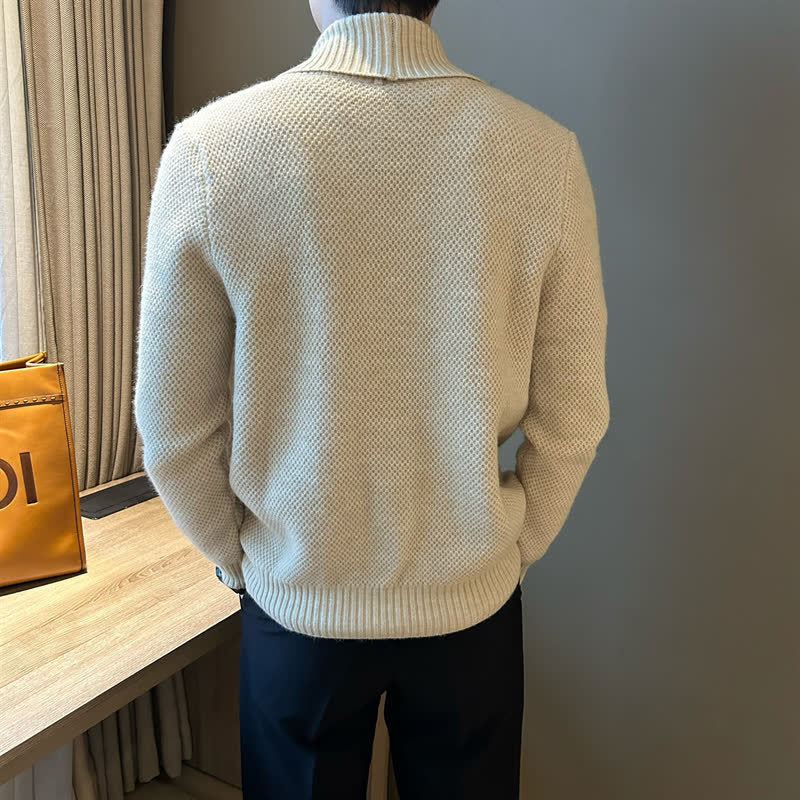 Men's Solid Color British Style Business Knit Jacket